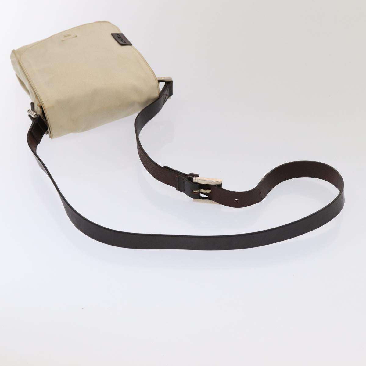 FENDI Canvas Shoulder Bag Beige