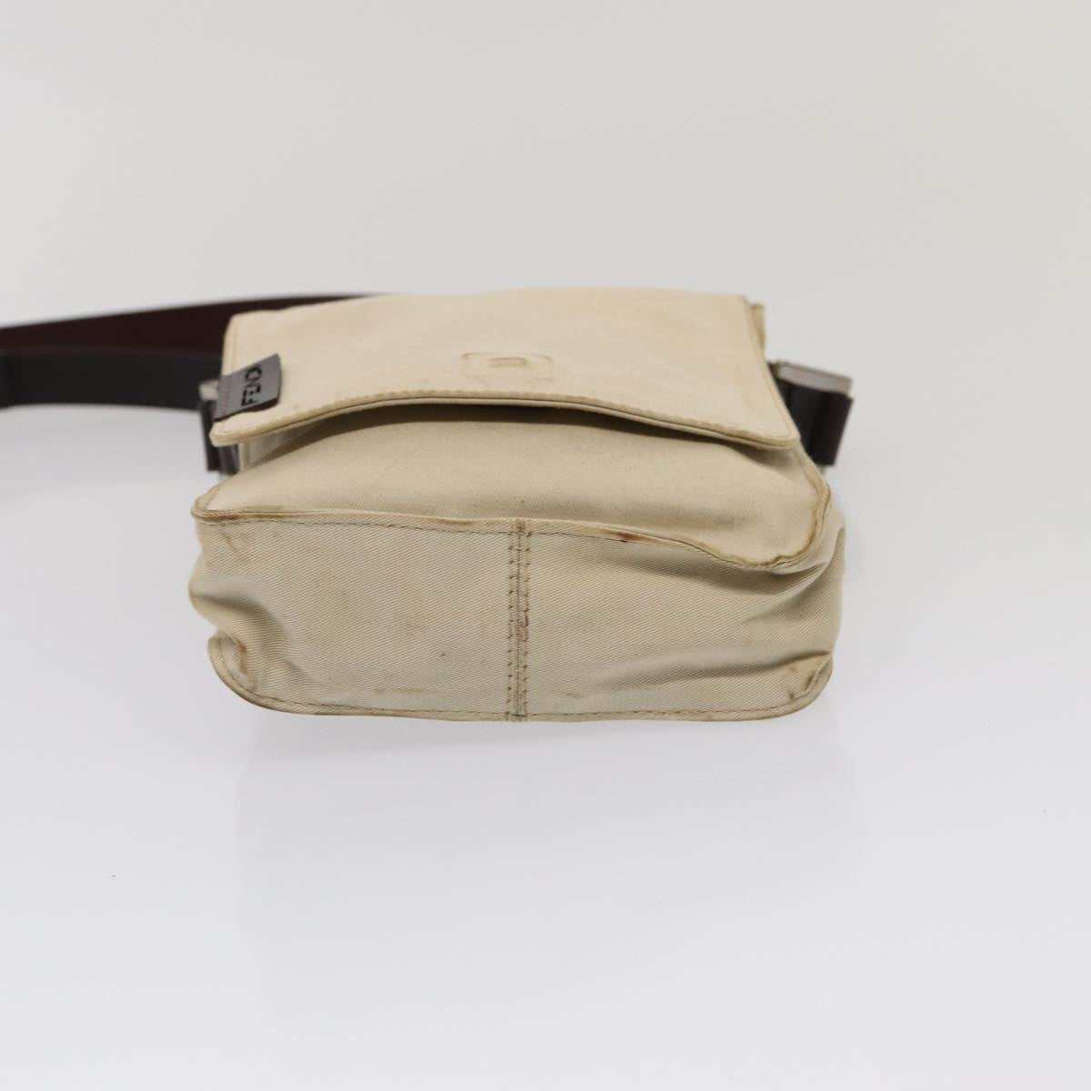 FENDI Canvas Shoulder Bag Beige