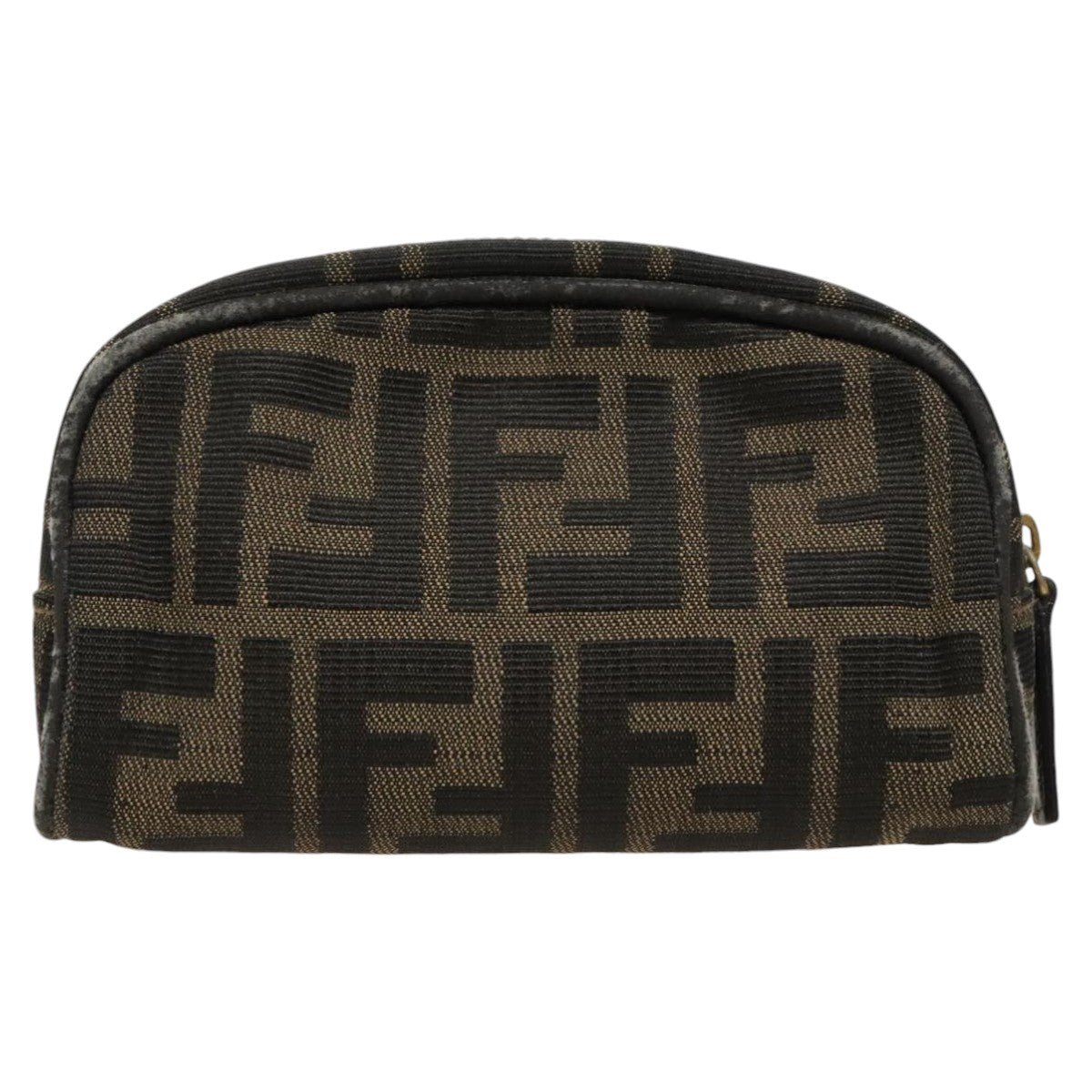 FENDI Zucca Canvas Pouch Brown Black