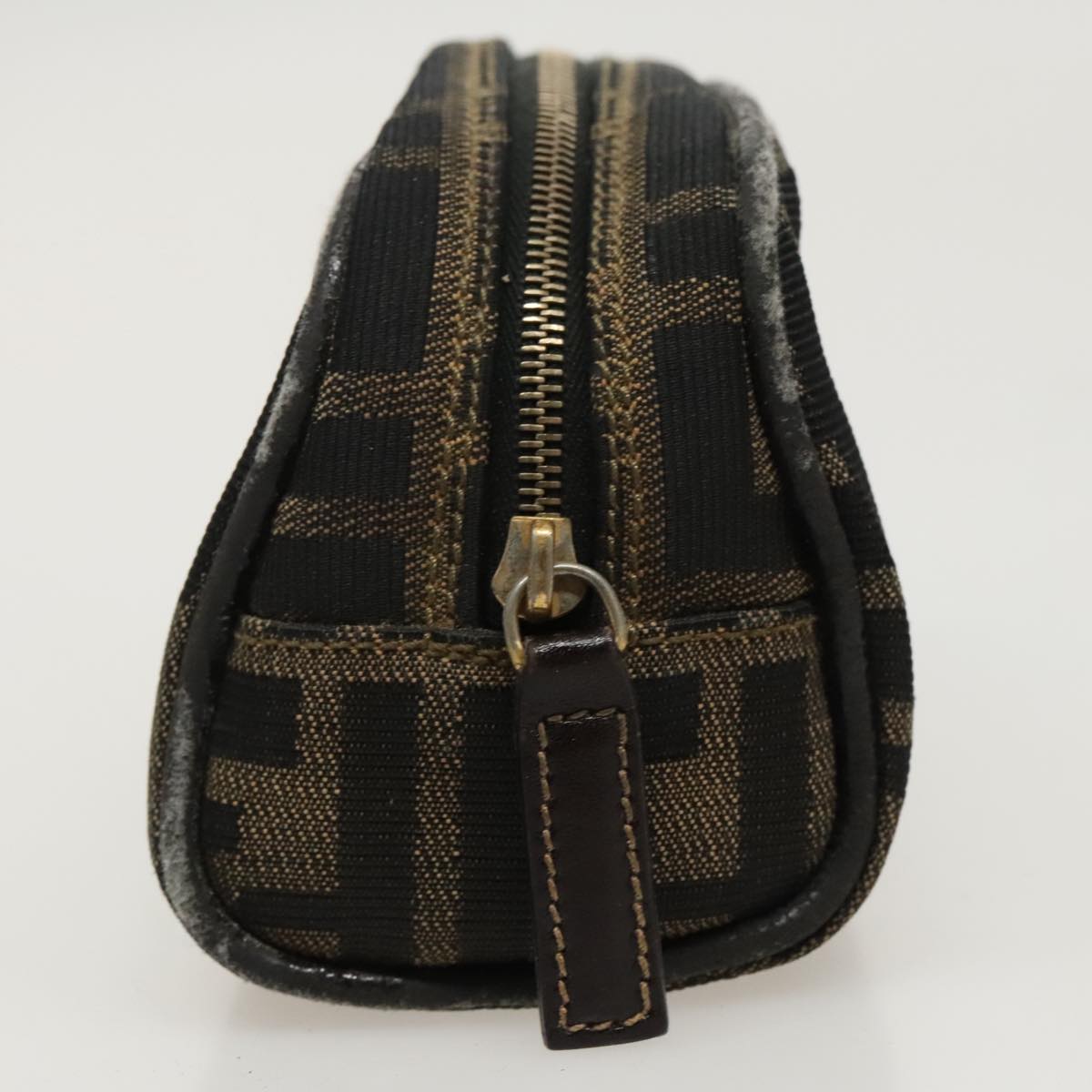 FENDI Zucca Canvas Pouch Brown Black
