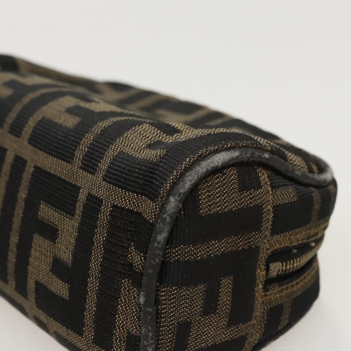FENDI Zucca Canvas Pouch Brown Black