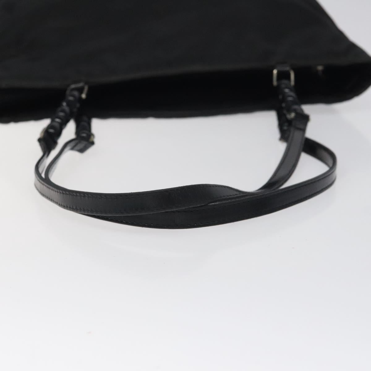 Christian Dior Tote Bag Nylon Black Silver