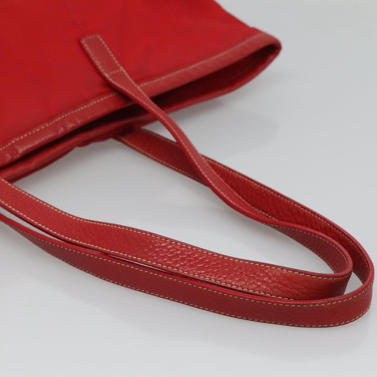 PRADA Tote Bag Nylon Red Gold