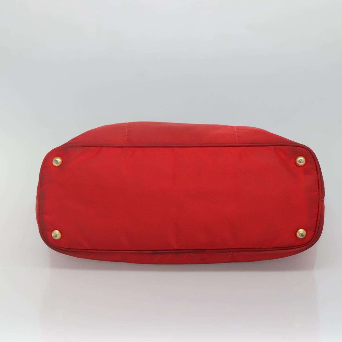 PRADA Tote Bag Nylon Red Gold