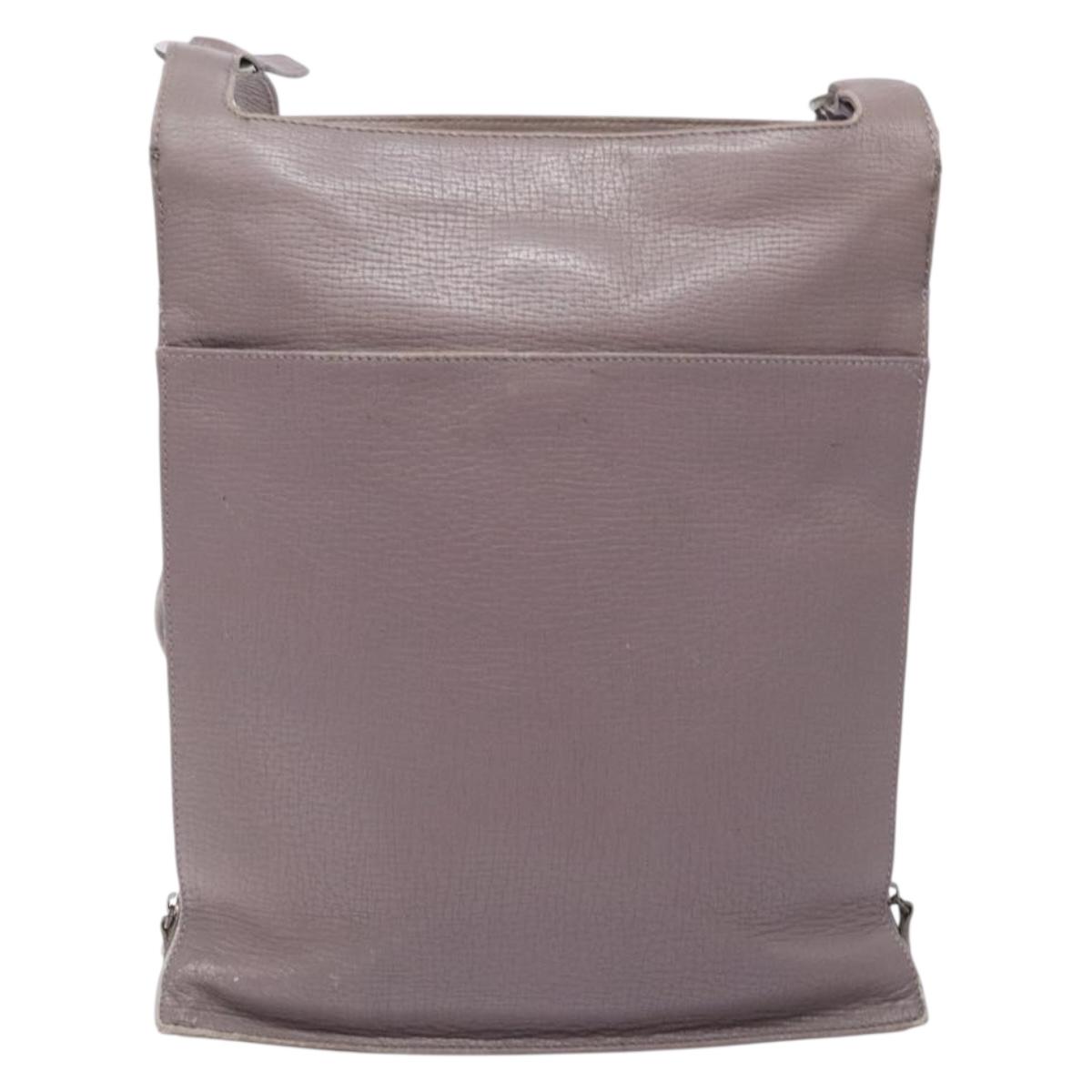 LOEWE Shoulder Bag Leather Gray Silver
