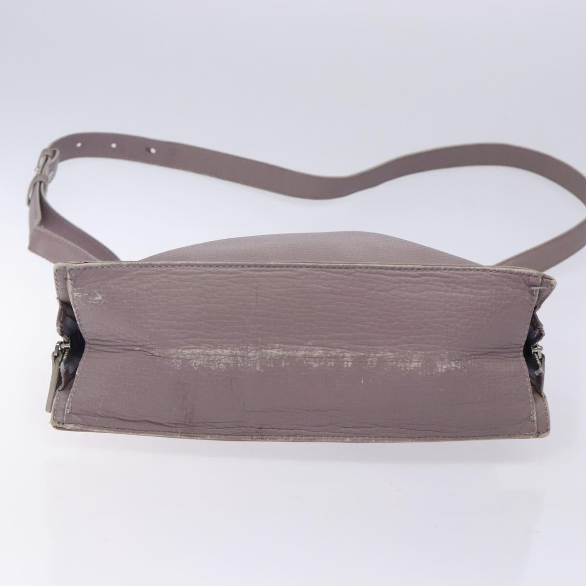 LOEWE Shoulder Bag Leather Gray Silver