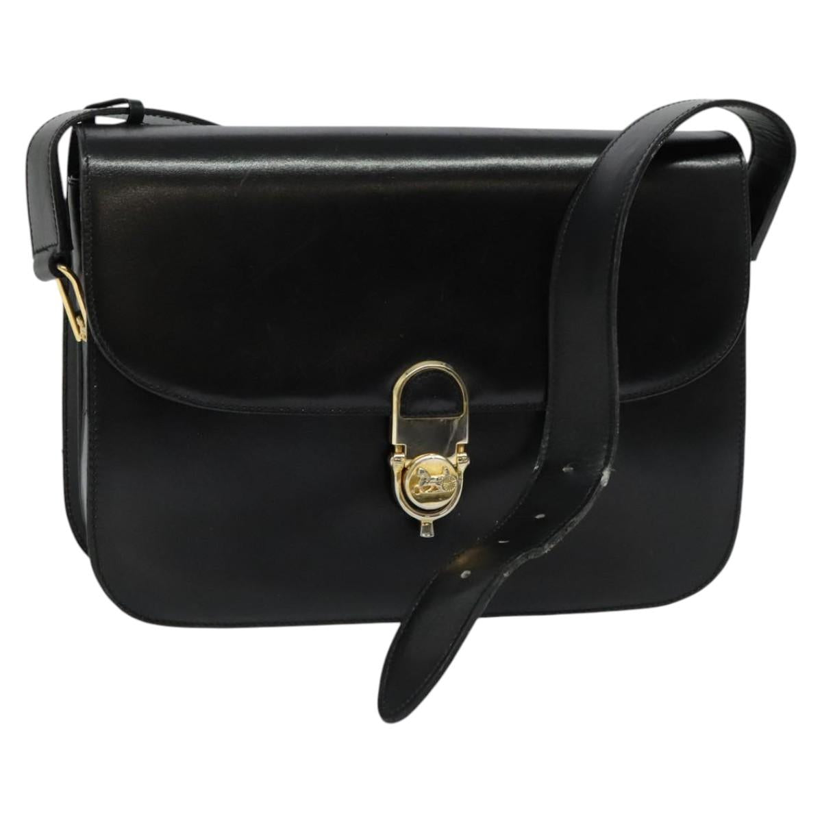 CELINE Shoulder Bag Leather Black Gold