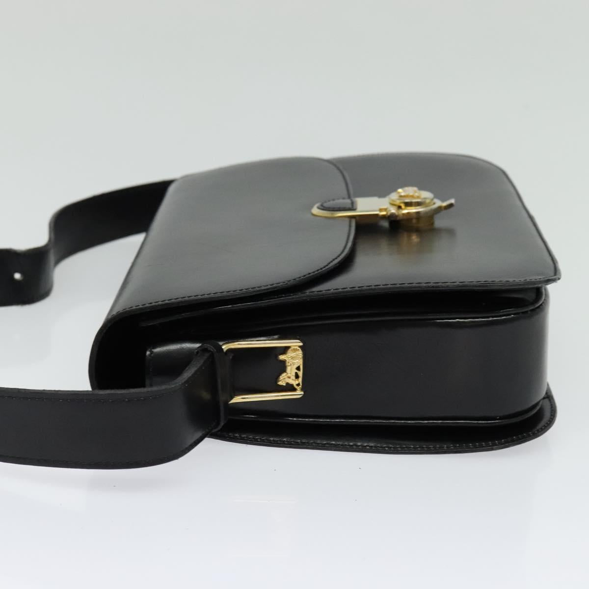 CELINE Shoulder Bag Leather Black Gold