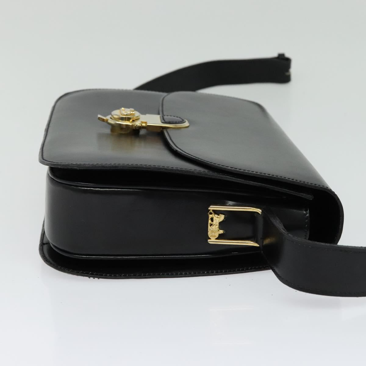 CELINE Shoulder Bag Leather Black Gold