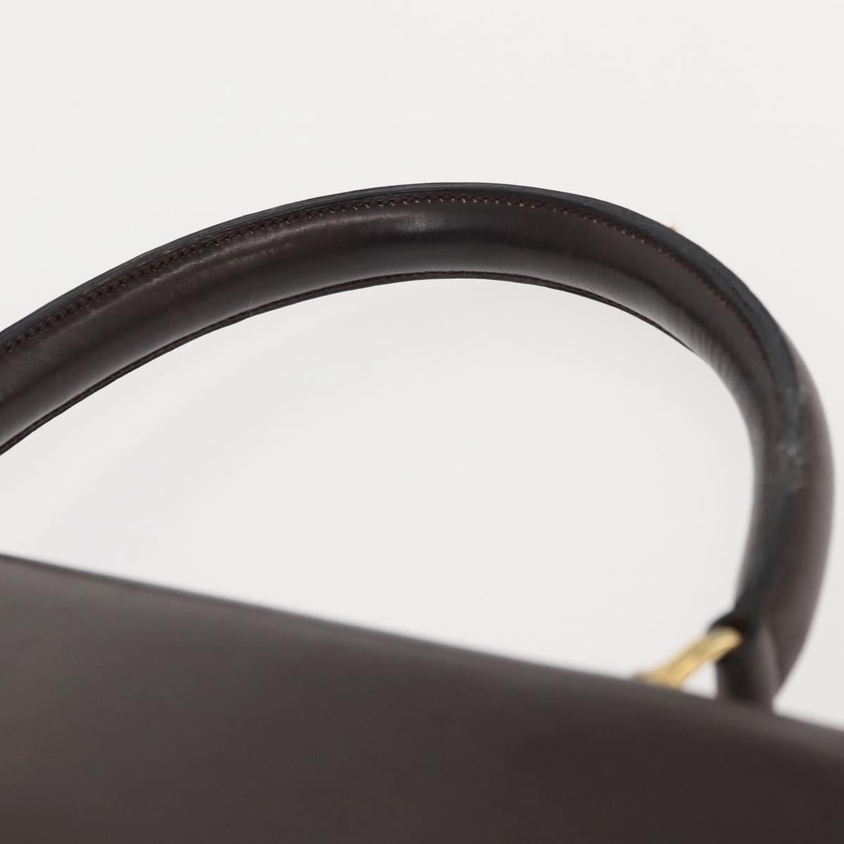 CELINE Hand Bag Leather Brown Gold
