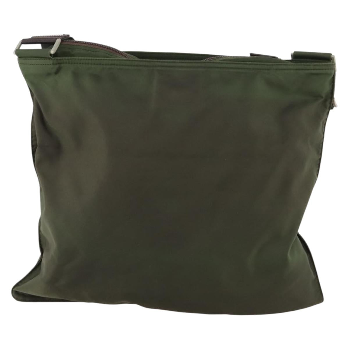 PRADA Shoulder Bag Nylon Green Silver