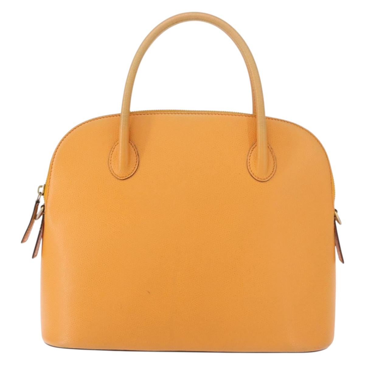 CELINE Hand Bag Leather Yellow Gold