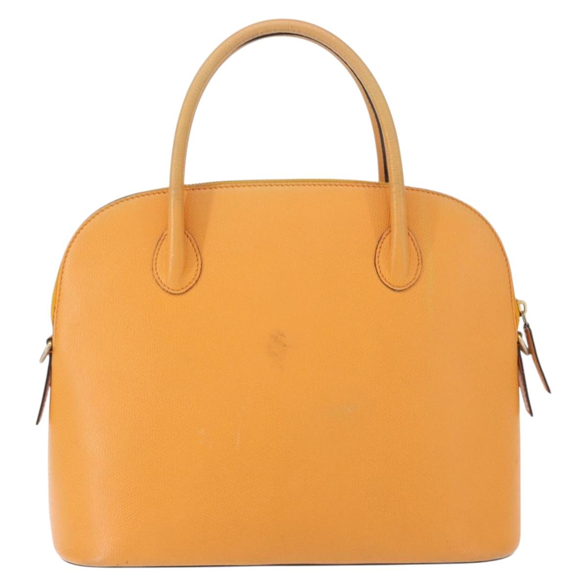 CELINE Hand Bag Leather Yellow Gold