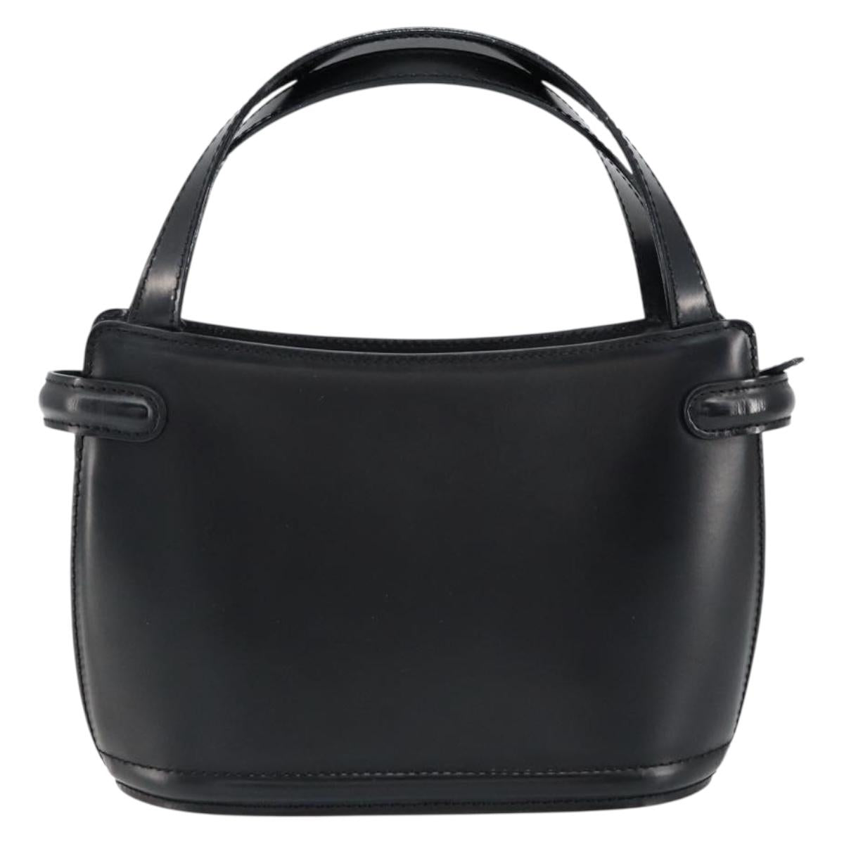 BALLY Hand Bag Leather Black Gold