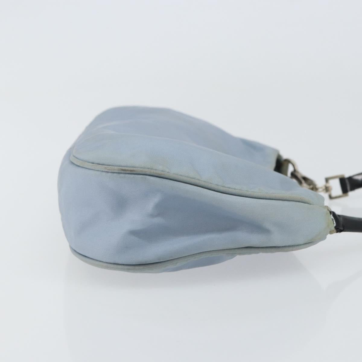 PRADA mini Shoulder Bag Nylon Light Blue Silver