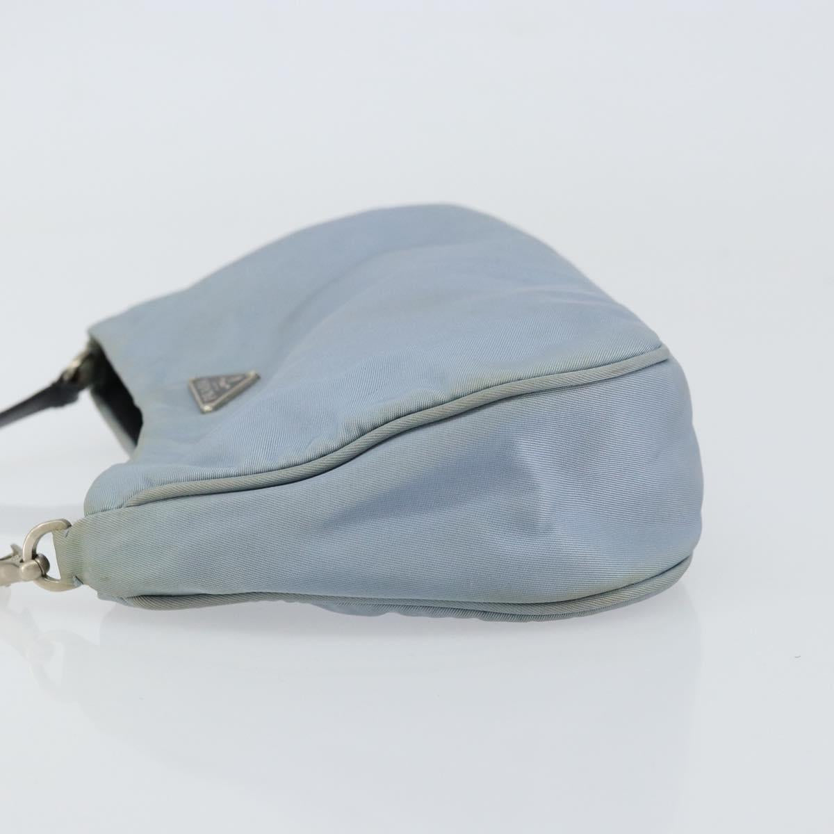 PRADA mini Shoulder Bag Nylon Light Blue Silver