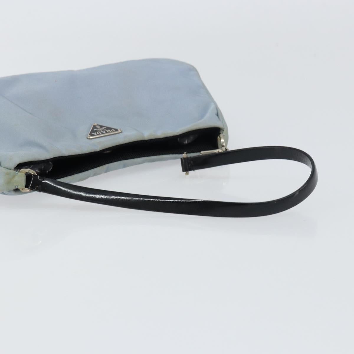 PRADA mini Shoulder Bag Nylon Light Blue Silver