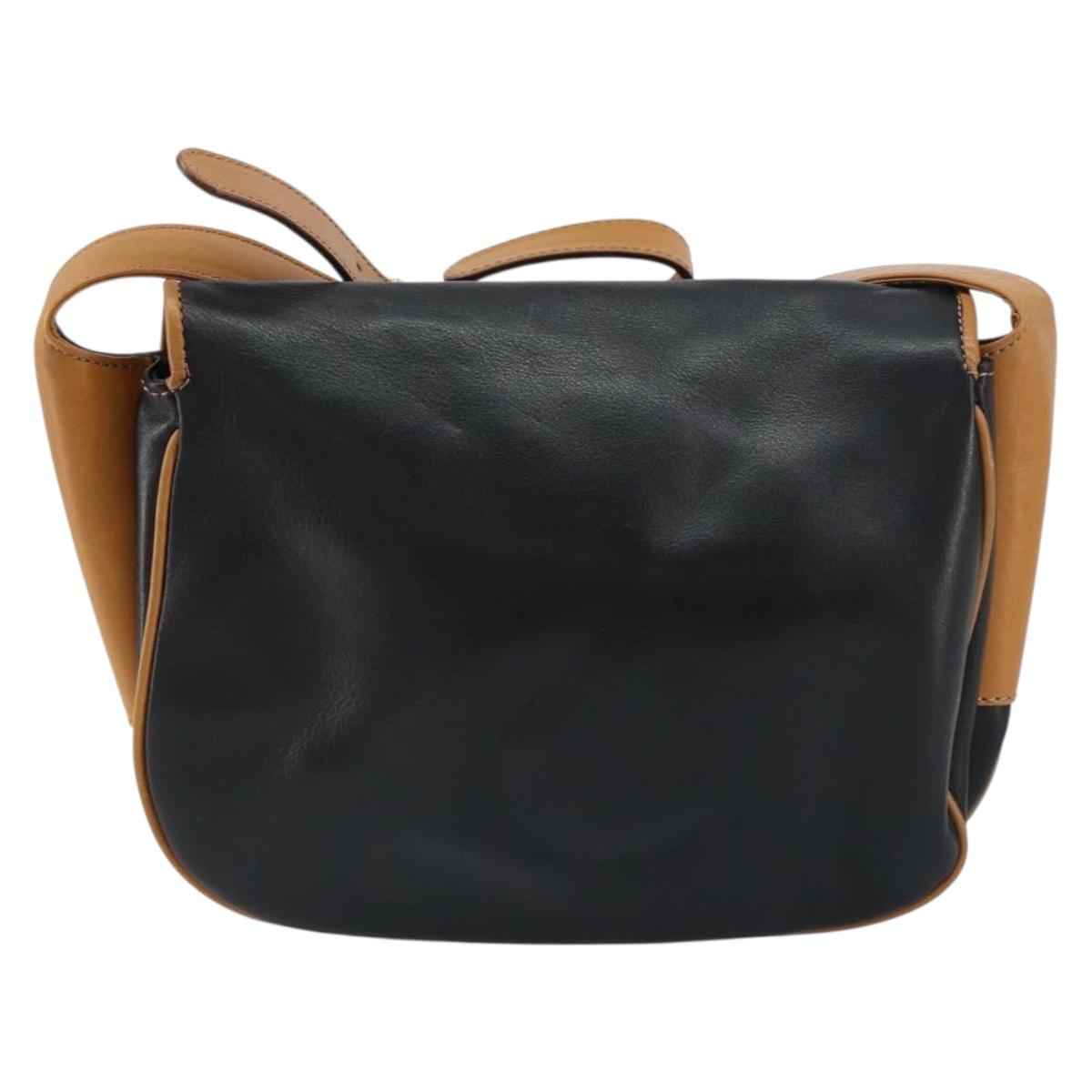 CELINE Shoulder Bag Leather Black Gold