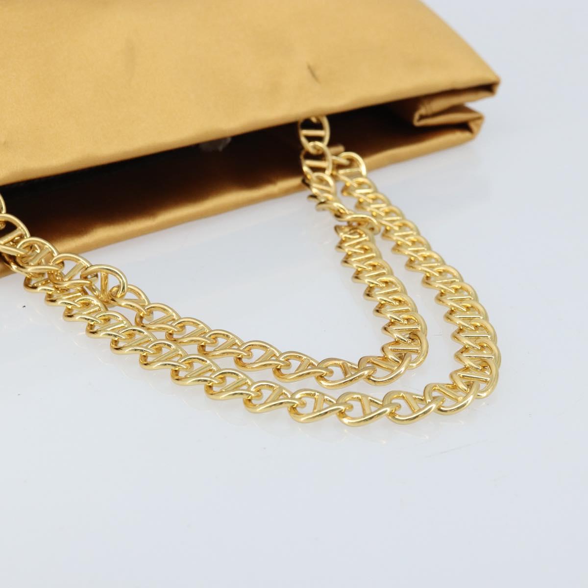 PRADA Chain Hand Bag Satin Gold