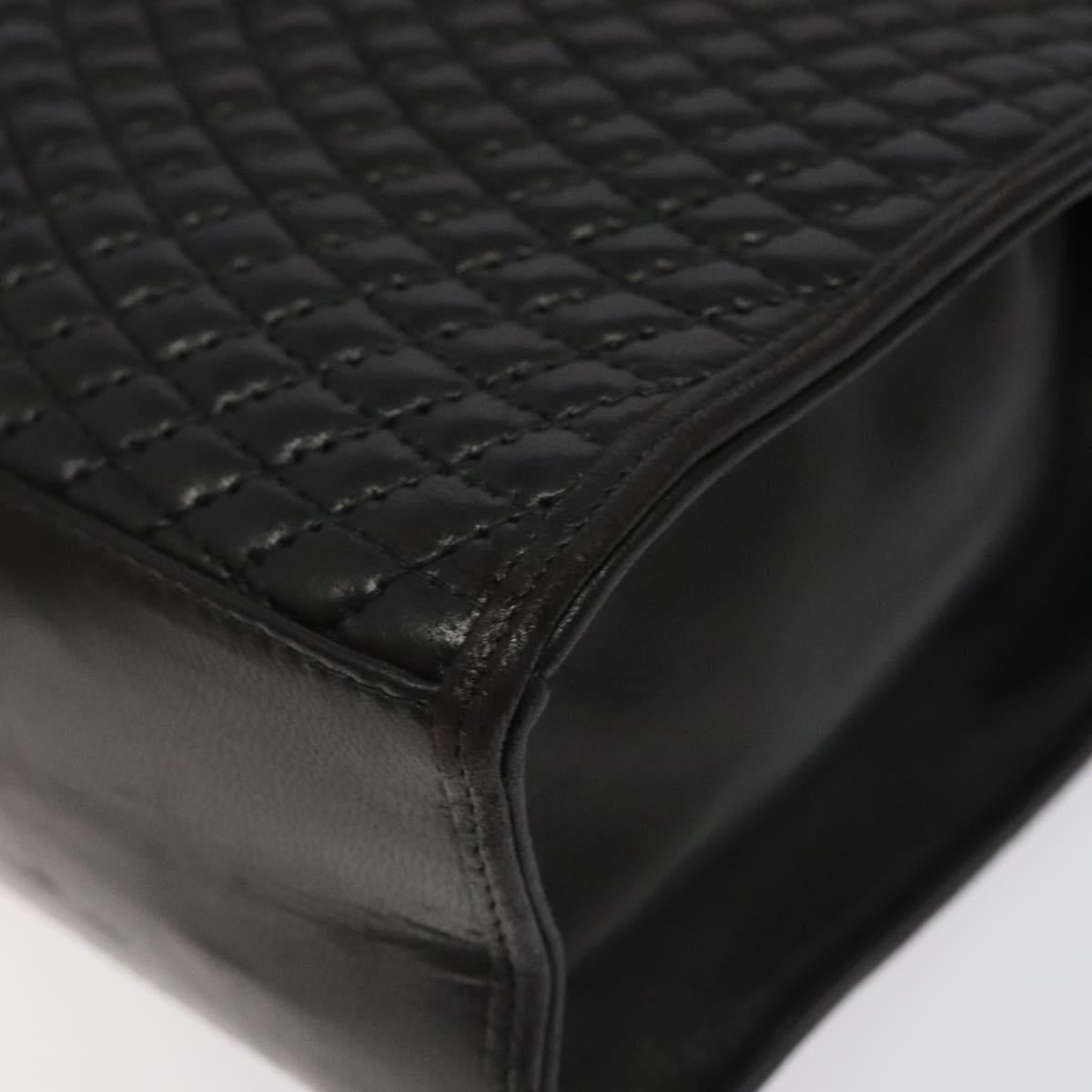 BALLY Hand Bag Leather Black Gold