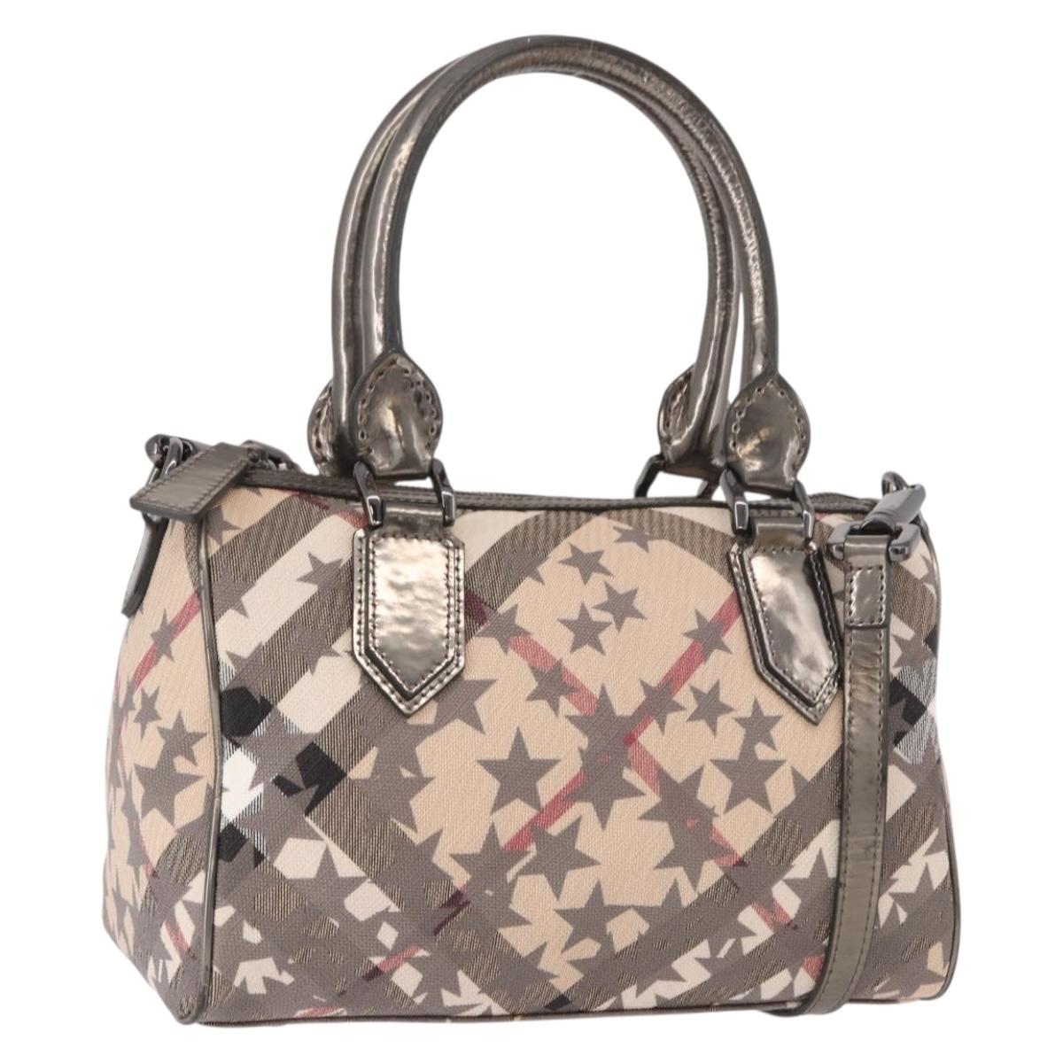 BURBERRY Nova Check Hand Bag PVC 2way Beige