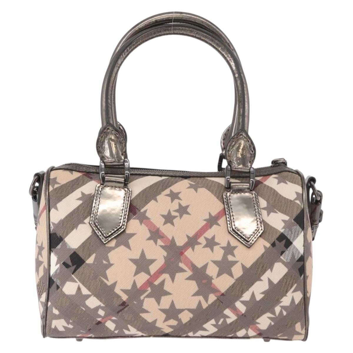 BURBERRY Nova Check Hand Bag PVC 2way Beige