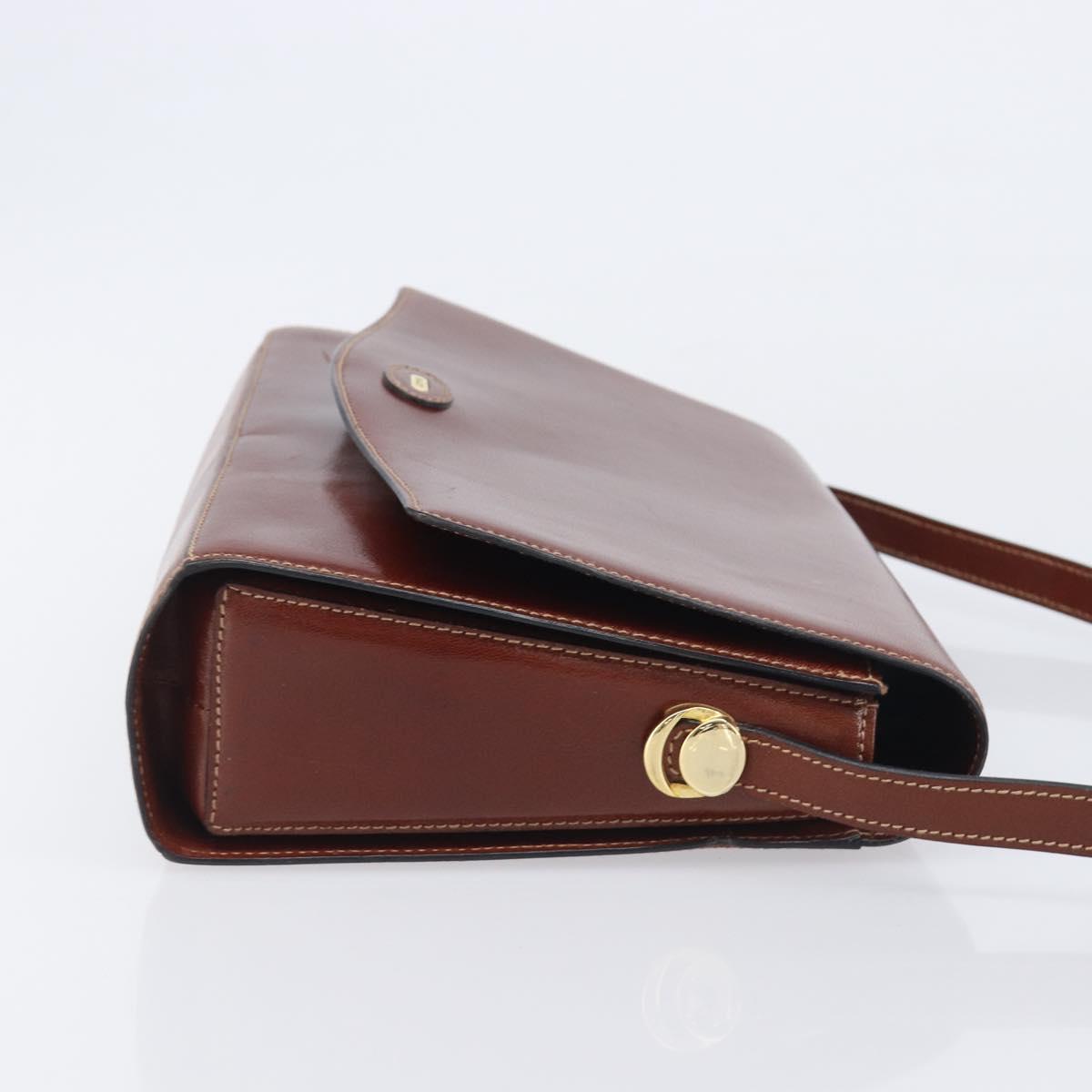Bally Shoulder Bag Leather Brown Gold