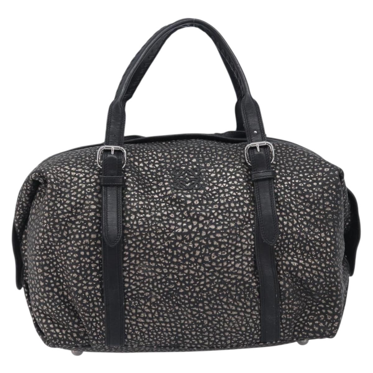 LOEWE Boston Bag Leather Black Silver