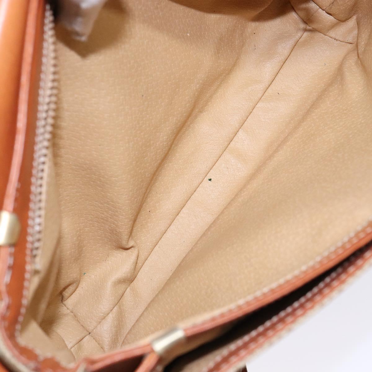 CELINE Macadam Canvas Shoulder Bag PVC Beige Gold