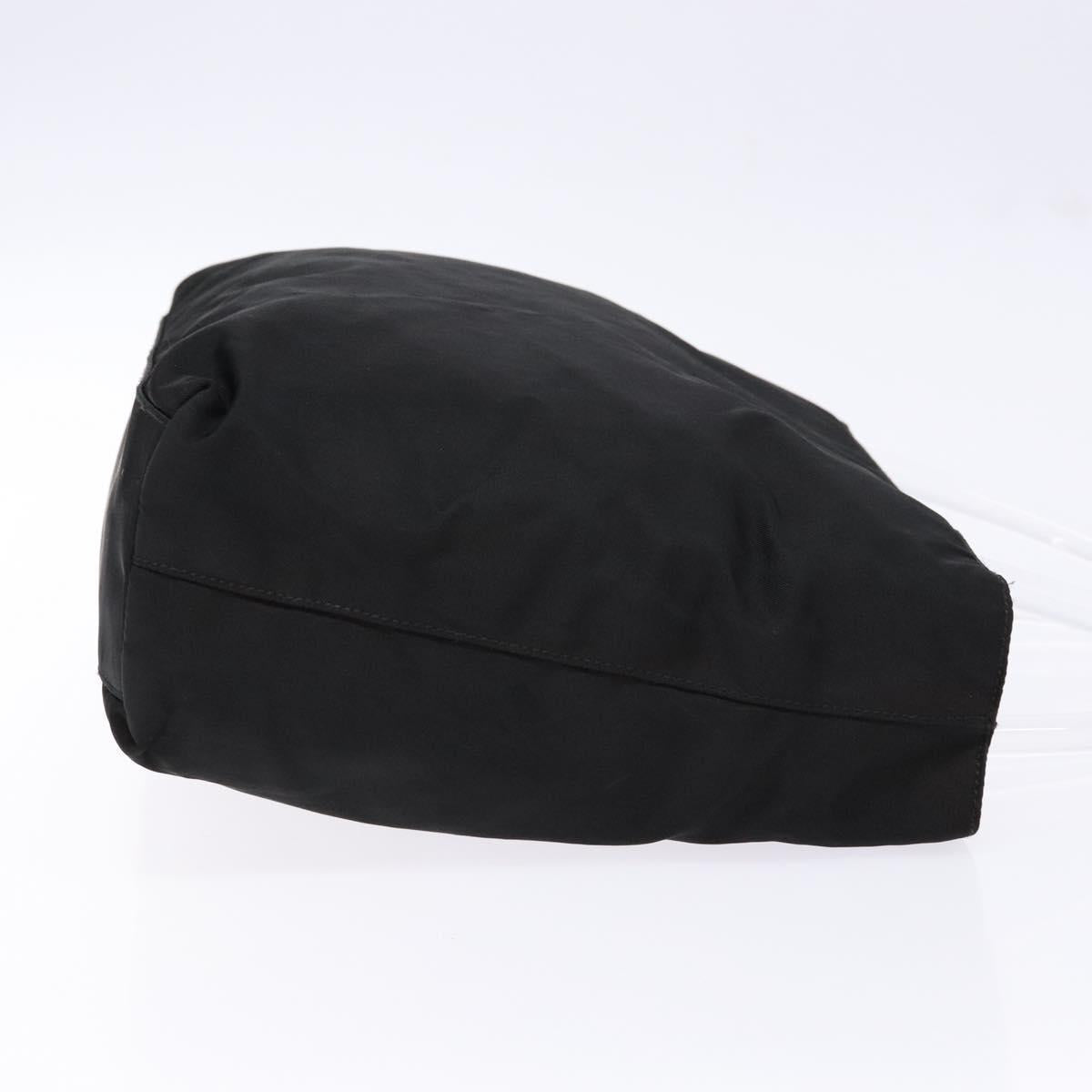 PRADA Hand Bag Nylon Black Silver