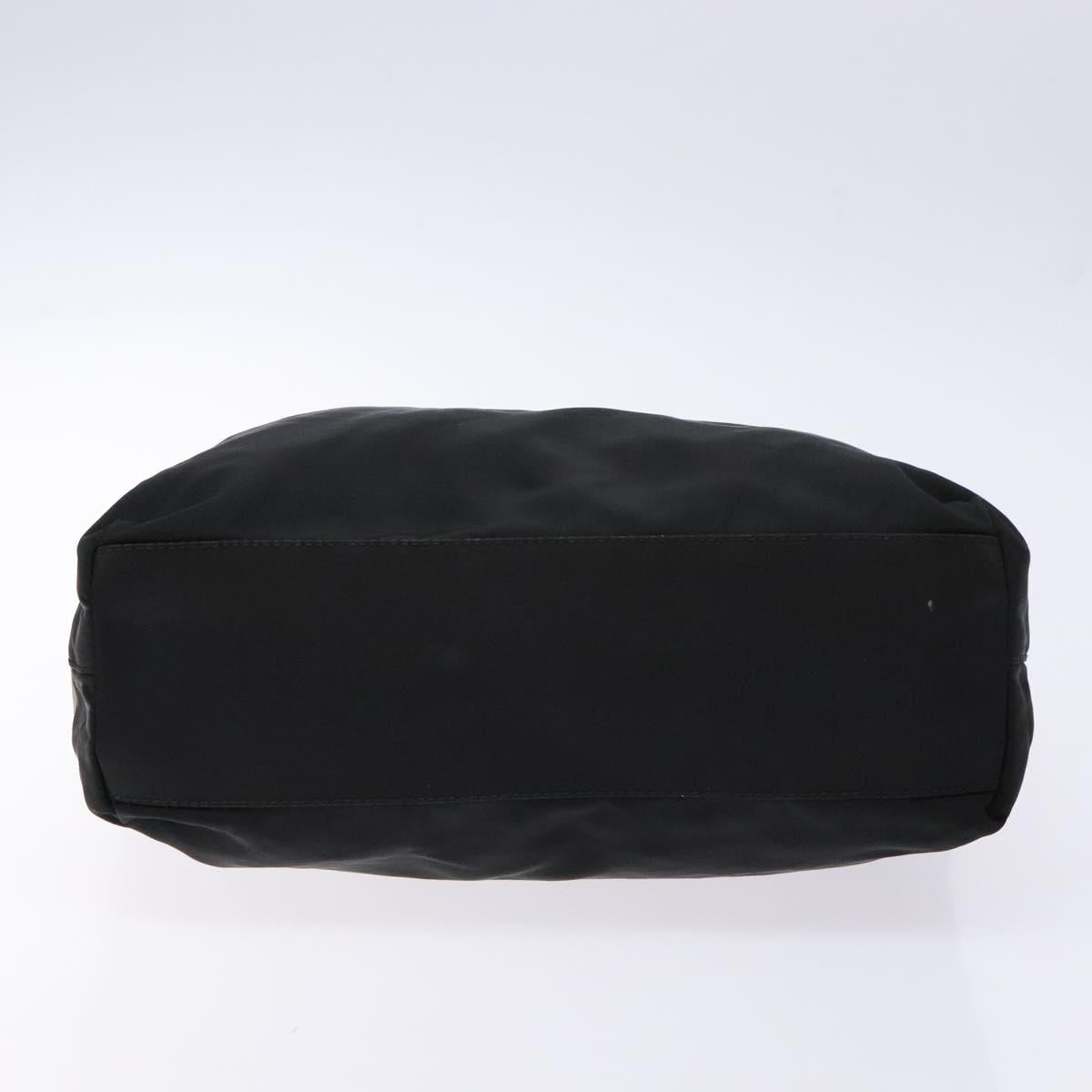 PRADA Hand Bag Nylon Black Silver
