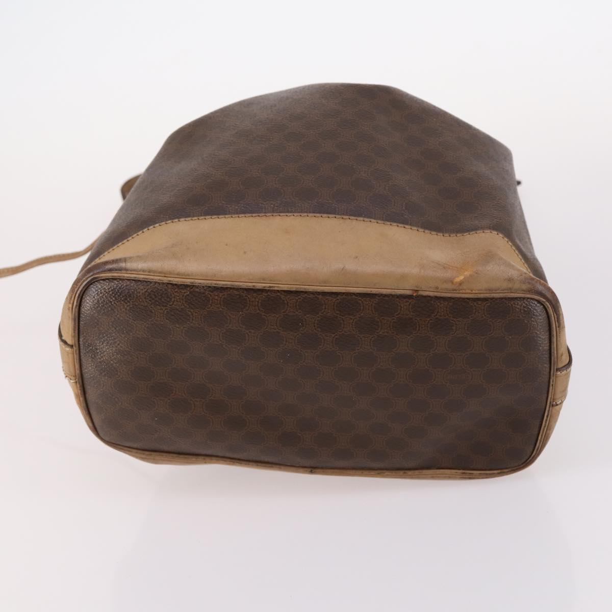 CELINE Macadam Canvas Shoulder Bag PVC Leather Brown