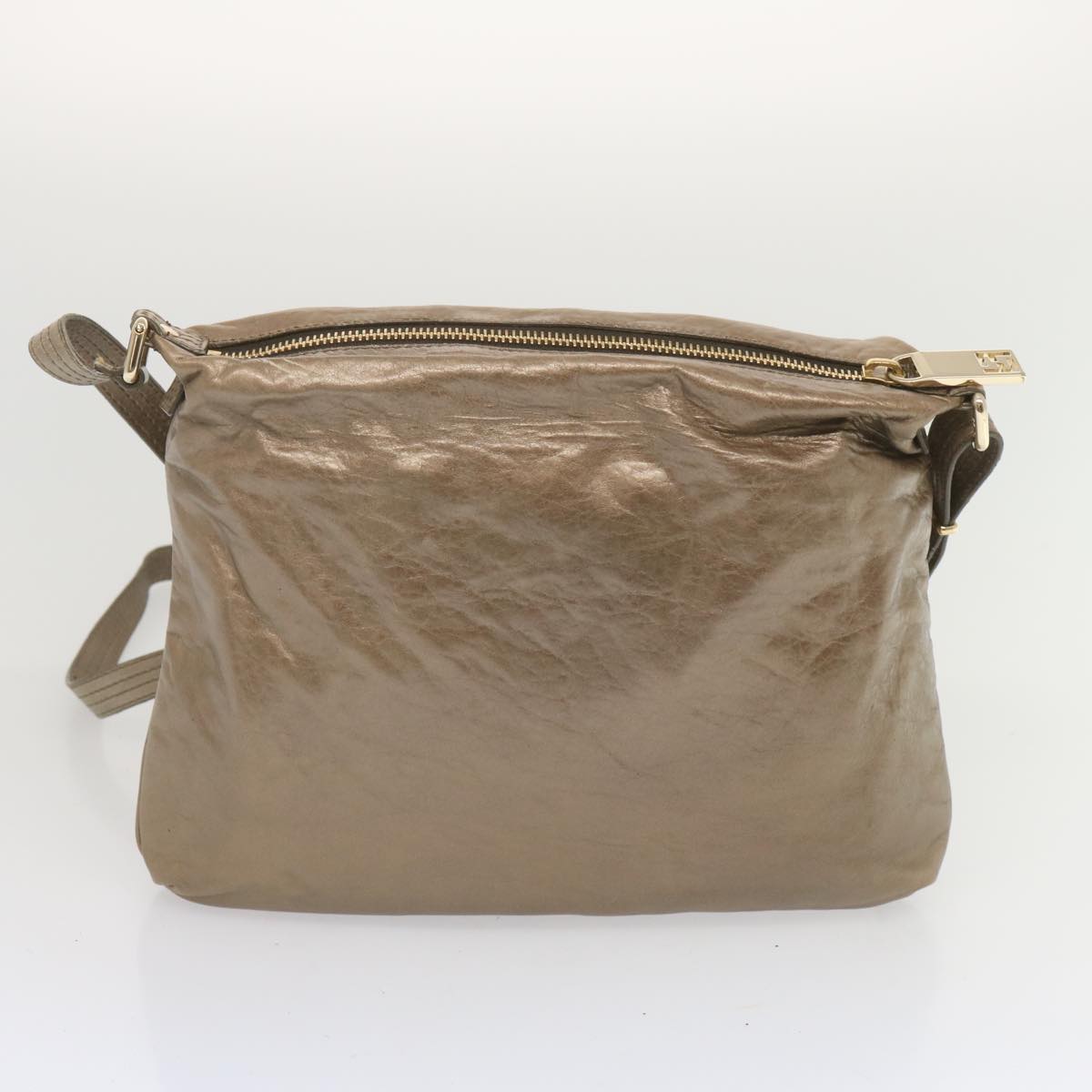 FENDI Shoulder Bag Leather Bronze