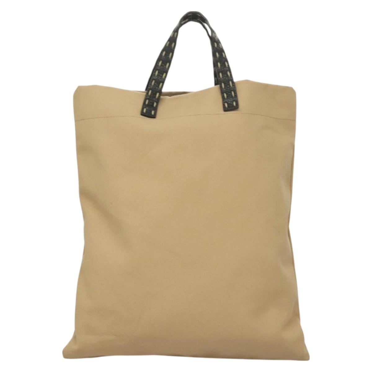 FENDI Celeria Hand Bag Canvas Beige