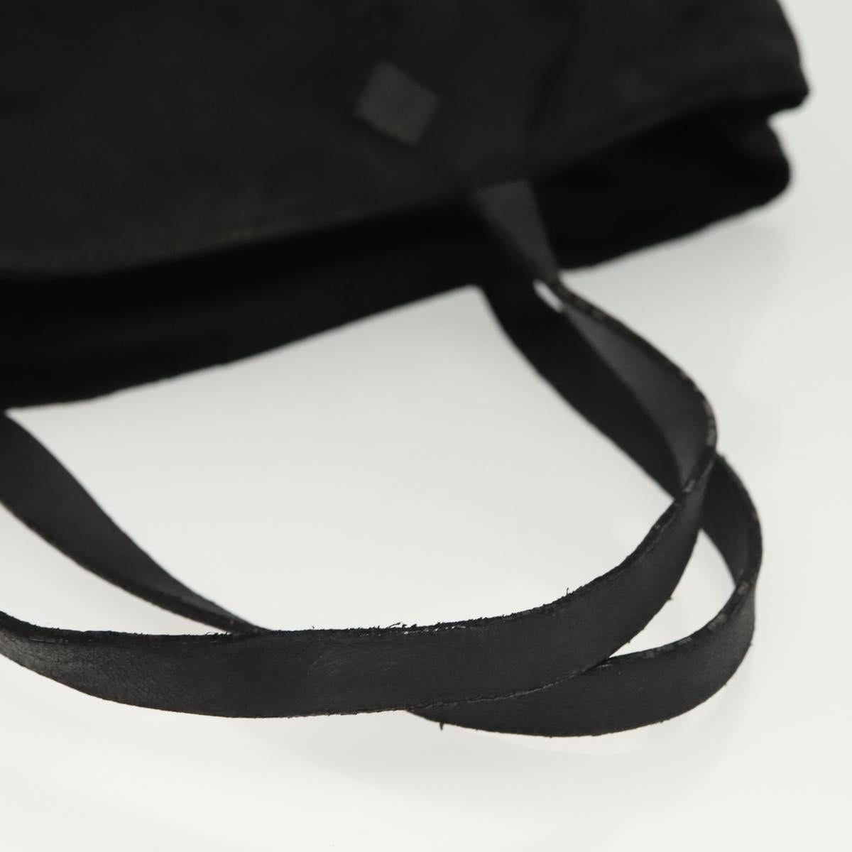 PRADA Hand Bag Nylon Black Silver