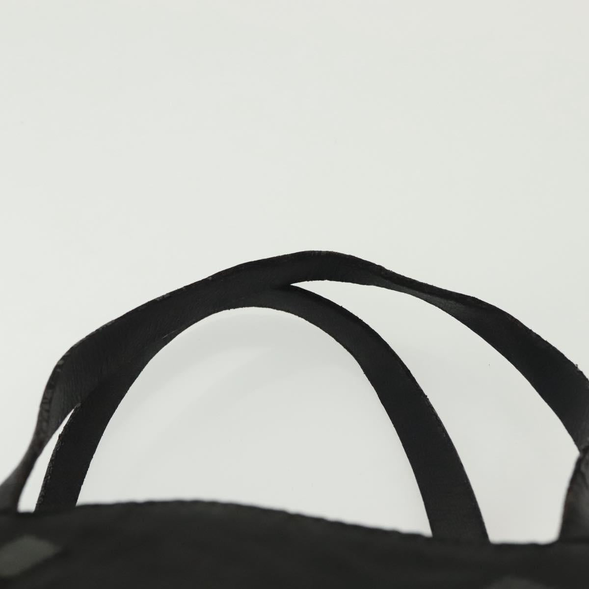 PRADA Hand Bag Nylon Black Silver