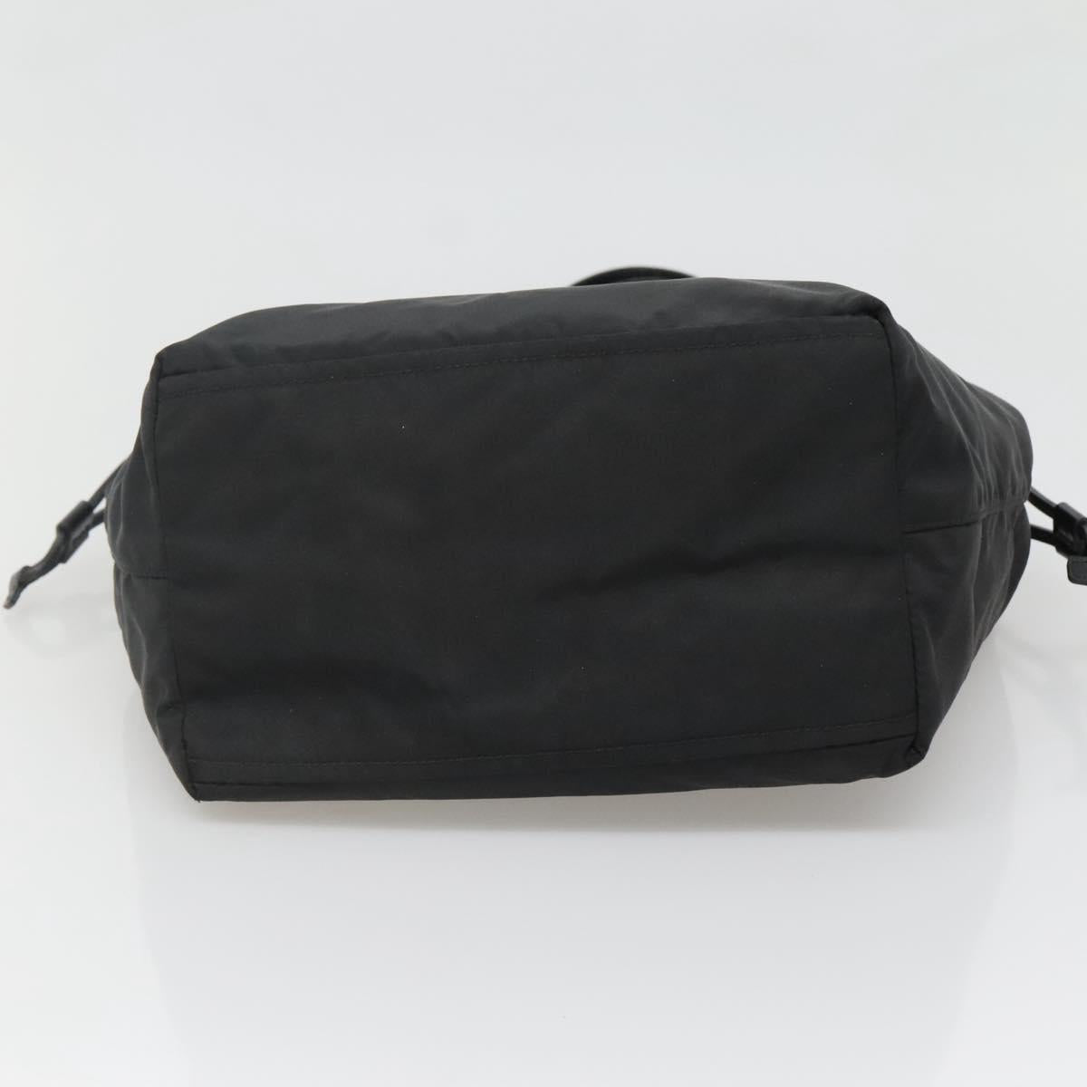 PRADA Tote Bag Nylon Black Silver
