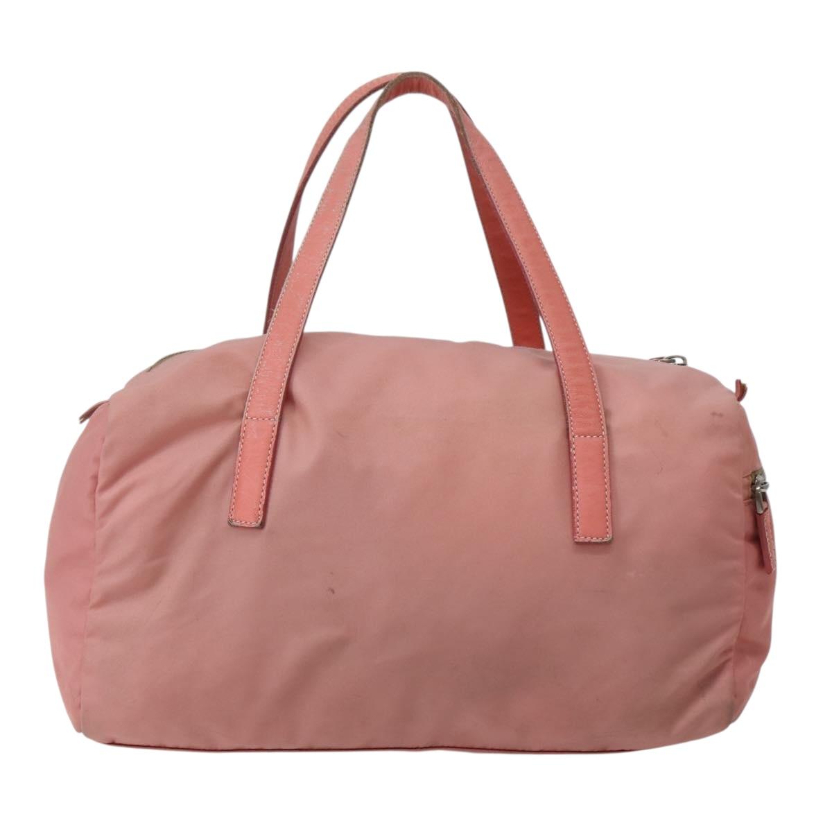 PRADA Hand Bag Nylon Pink Silver