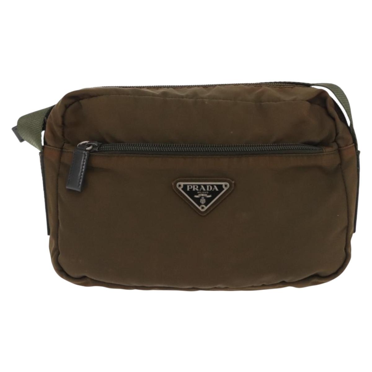 PRADA Shoulder Bag Nylon Brown