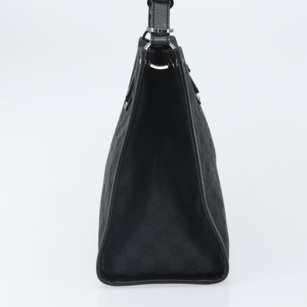 GUCCI GG Canvas Hand Bag Black Silver 110292