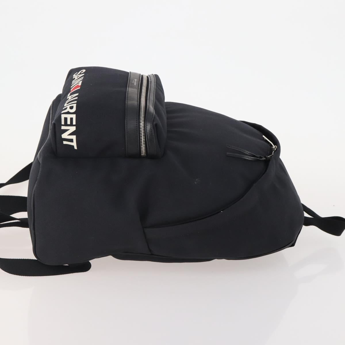 SAINT LAURENT Backpack Canvas Black Silver