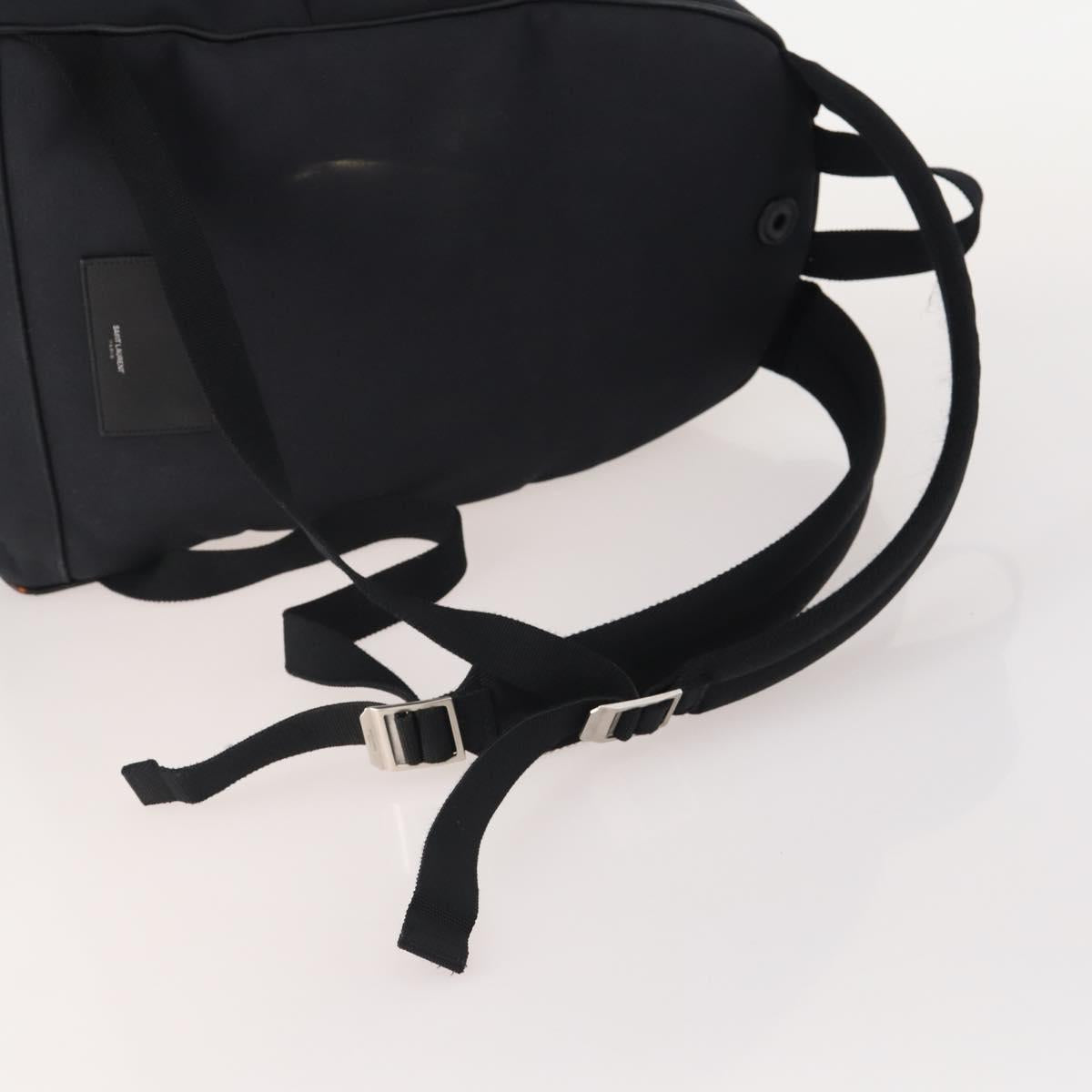 SAINT LAURENT Backpack Canvas Black Silver