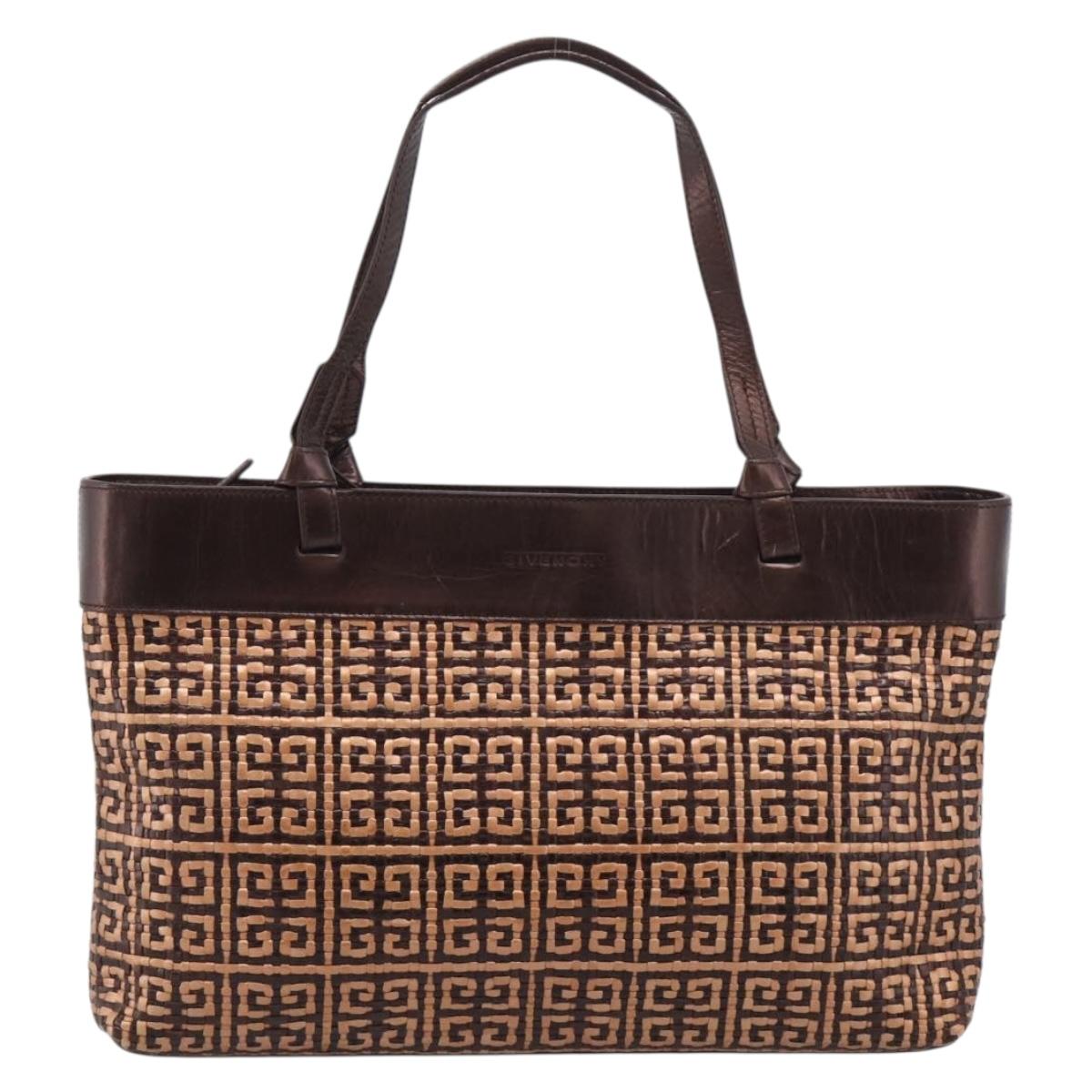 GIVENCHY Tote Bag Leather Brown Gold