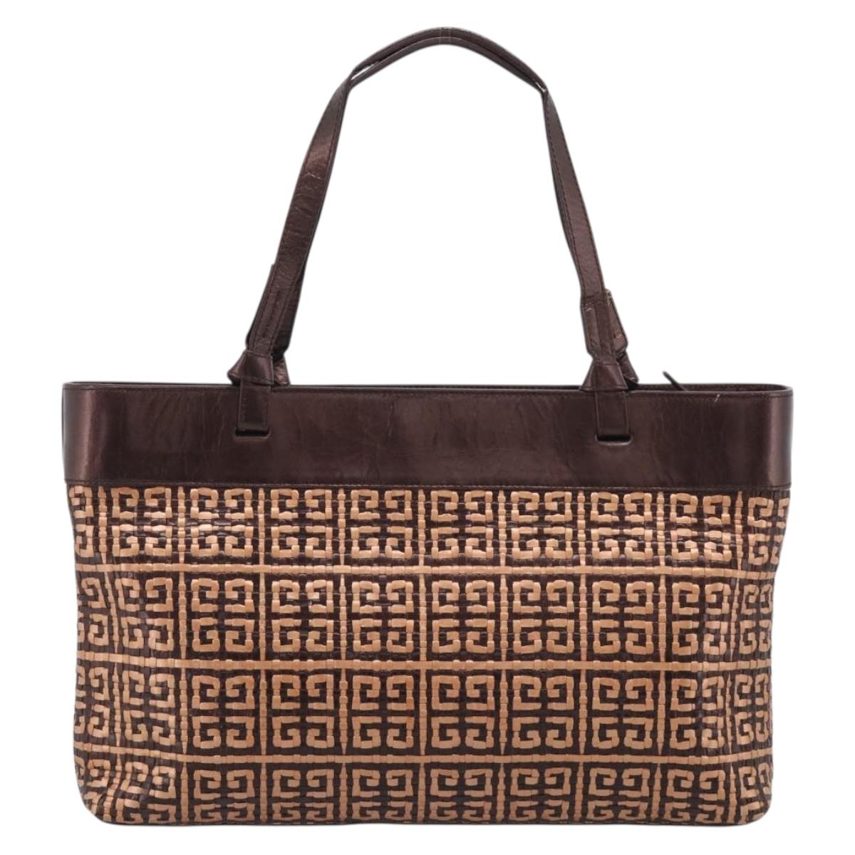 GIVENCHY Tote Bag Leather Brown Gold