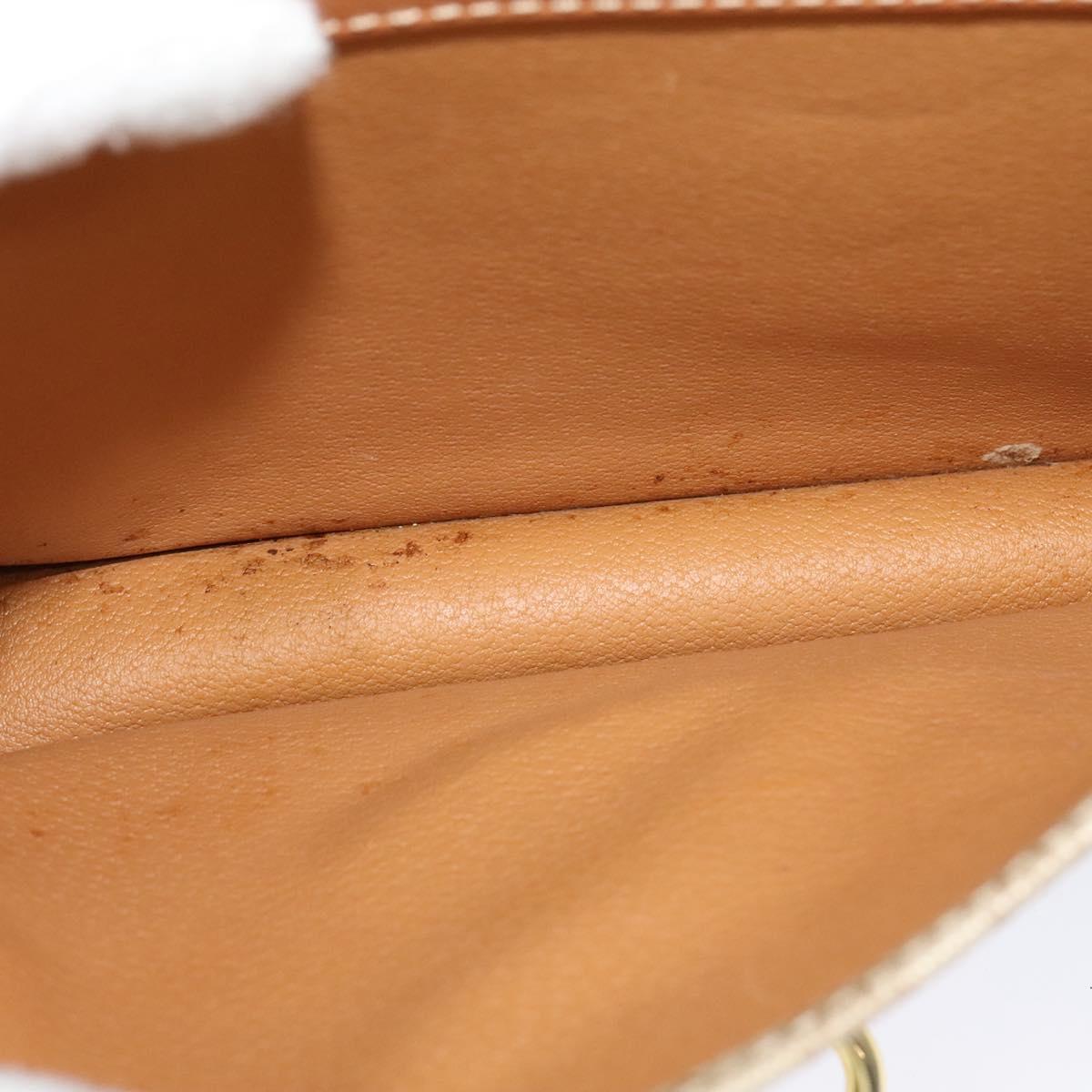 CELINE Macadam Canvas Shoulder Bag Beige Gold