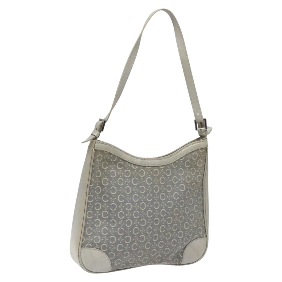 CELINE C Macadam Canvas Shoulder Bag Gray