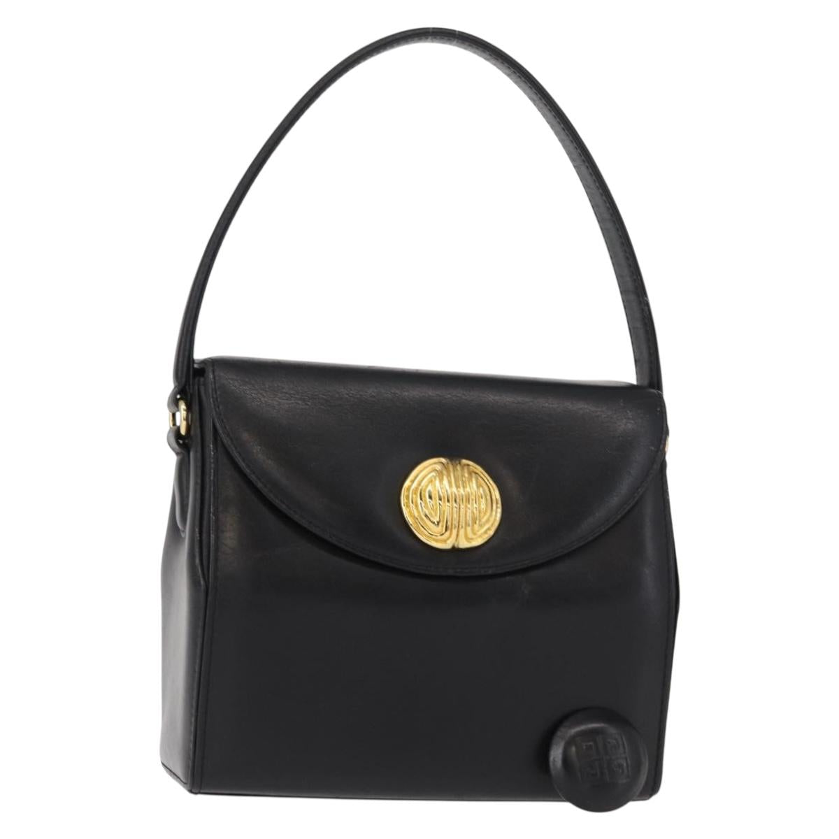 GIVENCHY Hand Bag Leather Black Gold
