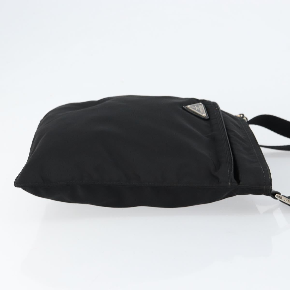 PRADA Shoulder Bag Nylon Black Silver