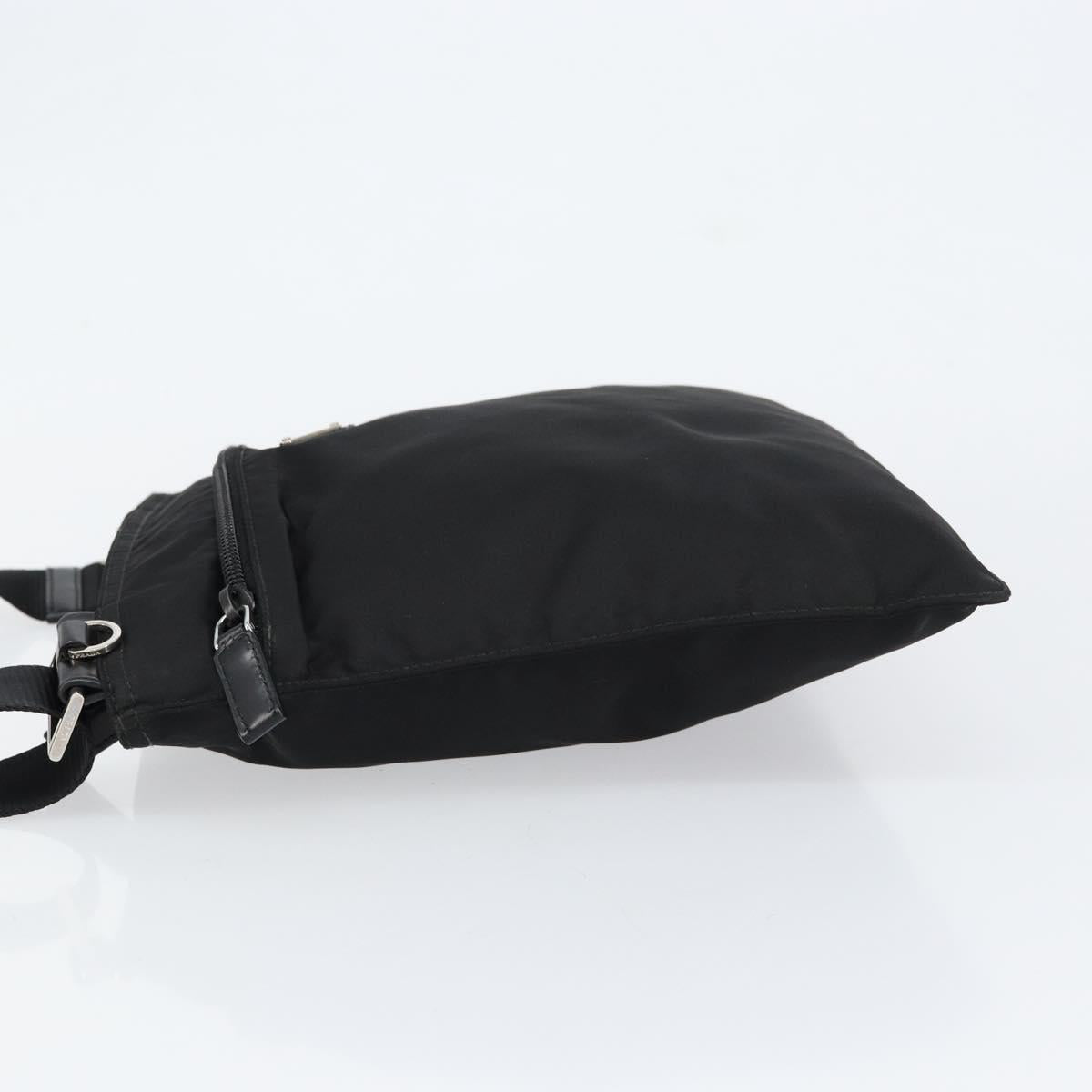 PRADA Shoulder Bag Nylon Black Silver