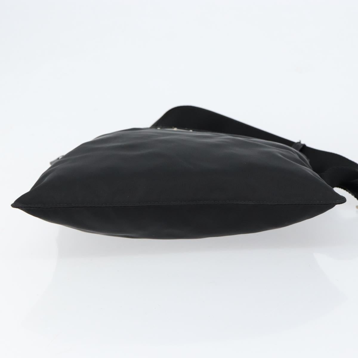PRADA Shoulder Bag Nylon Black Silver